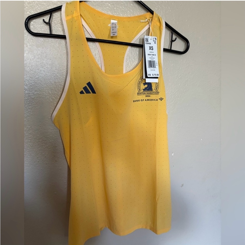 Adidas Boston Marathon 2024 Yellow Tank
